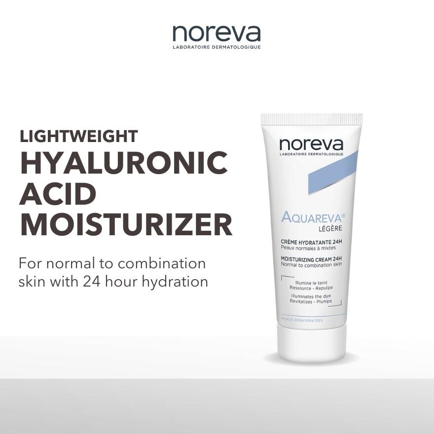 Aquareva Light Moisturizing Cream 24 Hour With Hyaluronic Acid (For Normal To Combination Skin) 40ml