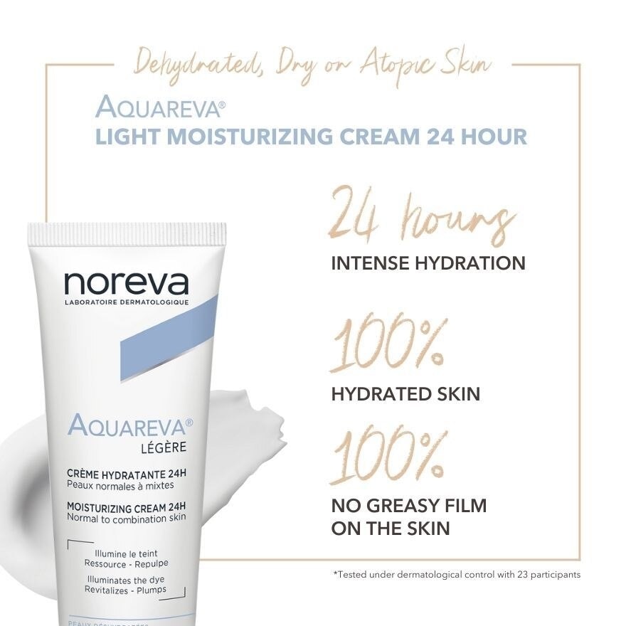 Aquareva Light Moisturizing Cream 24 Hour With Hyaluronic Acid (For Normal To Combination Skin) 40ml