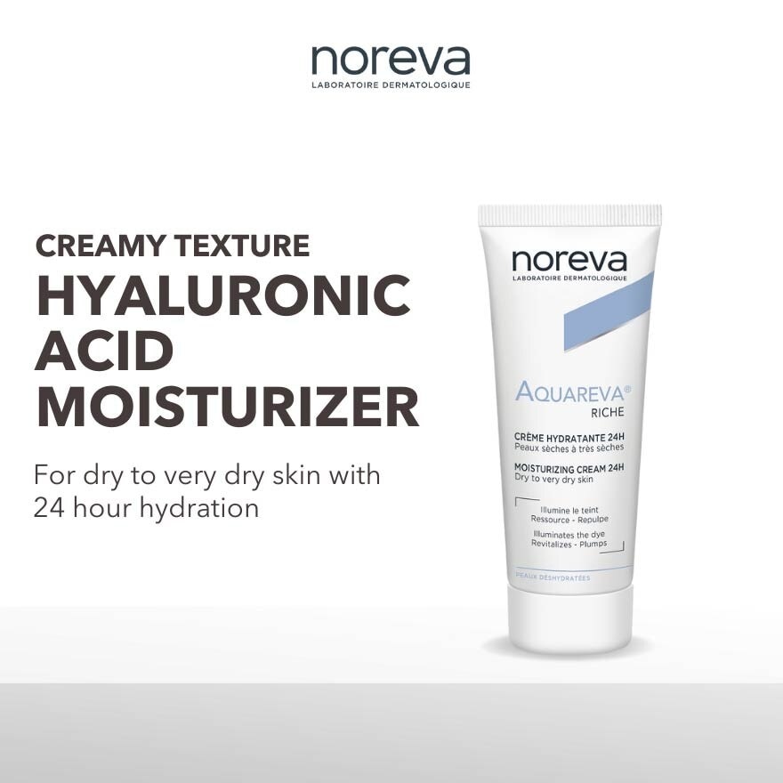 Aquareva Rich Moisturizing Cream 24 Hour With Hyaluronic Acid (For Dry To Very Dry Skin) 40ml