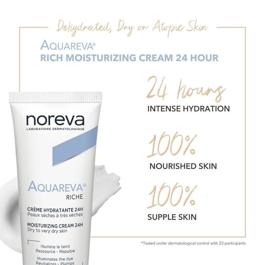 Aquareva Rich Moisturizing Cream 24 Hour With Hyaluronic Acid (For Dry To Very Dry Skin) 40ml