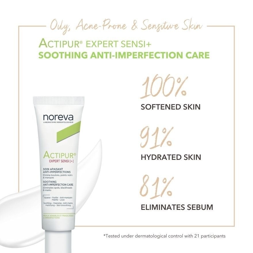 Actipur Expert Sensi+ Soothing Anti Imperfection Care (Treatment Moisturiser For Oily, Acne Prone Skin) 30ml