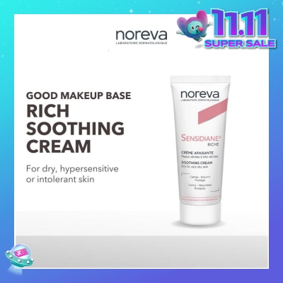 NOREVA Sensidiane Rich Soothing Cream (Soothing Moisturiser For Dry, Sensitive To Hypersensitive Skin) 40ml