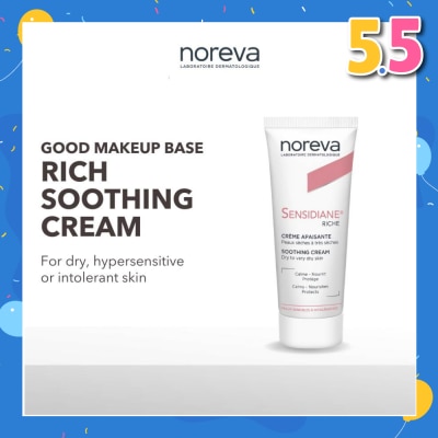 NOREVA Sensidiane Rich Soothing Cream (Soothing Moisturiser For Dry, Sensitive To Hypersensitive Skin) 40ml