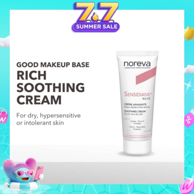 NOREVA - Sensidiane Rich Soothing Cream (Soothing Moisturiser For Dry, Sensitive To Hypersensitive Skin) 40ml (Expiry: Jan`2027)