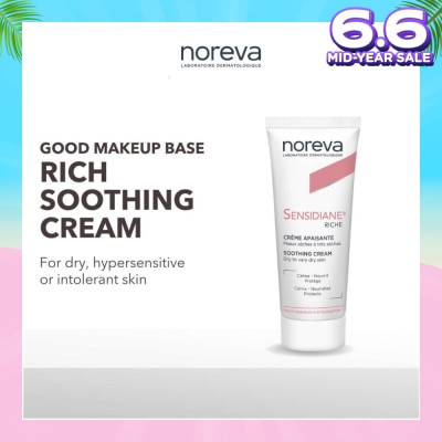 NOREVA Sensidiane Rich Soothing Cream (Soothing Moisturiser For Dry, Sensitive To Hypersensitive Skin) 40ml