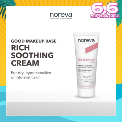 NOREVA Sensidiane Rich Soothing Cream (Soothing Moisturiser For Dry, Sensitive To Hypersensitive Skin) 40ml