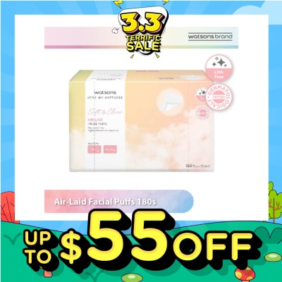 WATSONS Air Laid Facial Puffs (Lint Free, Dermatologically Tested) 180s