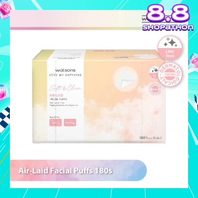 WATSONS Air Laid Facial Puffs (Lint Free, Dermatologically Tested) 180s
