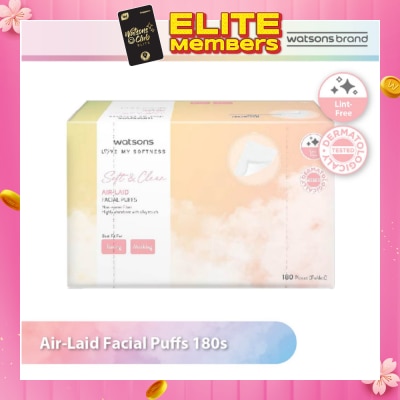 WATSONS Air Laid Facial Puffs (Lint Free, Dermatologically Tested) 180s