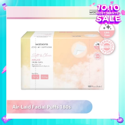 WATSONS Air Laid Facial Puffs (Lint Free, Dermatologically Tested) 180s
