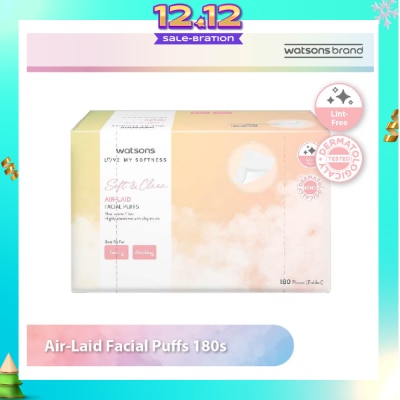 WATSONS Air Laid Facial Puffs (Lint Free, Dermatologically Tested) 180s