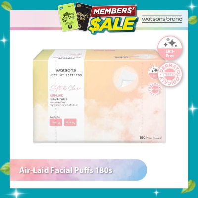 WATSONS Air Laid Facial Puffs (Lint Free, Dermatologically Tested) 180s image