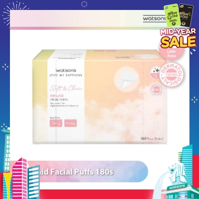 WATSONS Air Laid Facial Puffs (Lint Free, Dermatologically Tested) 180s