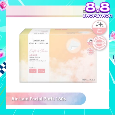 WATSONS Air Laid Facial Puffs (Lint Free, Dermatologically Tested) 180s