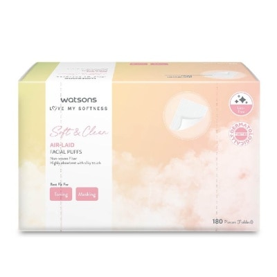 WATSONS Air Laid Facial Puffs (Lint Free, Dermatologically Tested) 180s