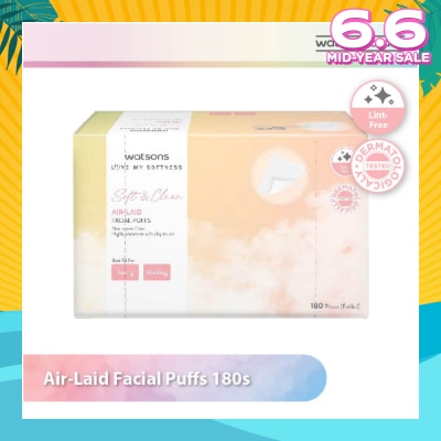 WATSONS Air Laid Facial Puffs (Lint Free, Dermatologically Tested) 180s
