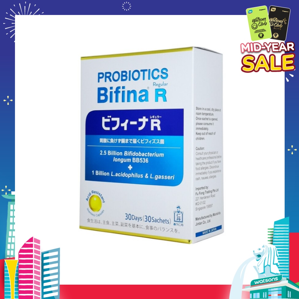 Probiotics Bifina R Regular 2.5 Billion Bifidobacterium + 1 Billion L.Acidophilus & L.Gasseri Sachets 30s