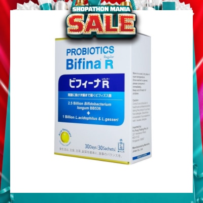 MORISHITA JAPAN - Probiotics Bifina R Regular 2.5 Billion Bifidobacterium + 1 Billion L.Acidophilus & L.Gasseri Sachets 30s&nbsp;(Expiry: Jun`2027)