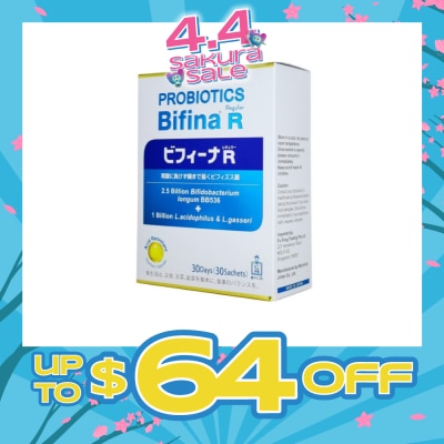 MORISHITA JAPAN Probiotics Bifina R Regular 2.5 Billion Bifidobacterium + 1 Billion L.Acidophilus & 