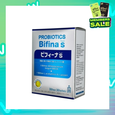 MORISHITA JAPAN Probiotics Bifina S Super 5 Billion Bifidobacterium + 1 Billion L.Acidophilus & L.Gasseri Sachets 30s