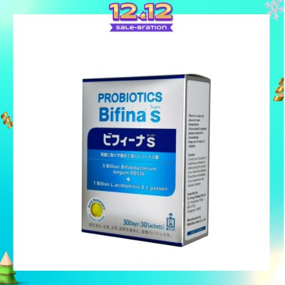 MORISHITA JAPAN Probiotics Bifina S Super 5 Billion Bifidobacterium + 1 Billion L.Acidophilus & L.Gasseri Sachets 30s