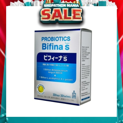 MORISHITA JAPAN - Probiotics Bifina S Super 5 Billion Bifidobacterium + 1 Billion L.Acidophilus & L.Gasseri Sachets 30s&nbsp;(Expiry: Jun`2027)