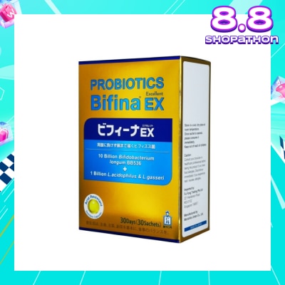 MORISHITA JAPAN Probiotics Bifina EX Excellent 10 Billion  Bifidobacterium + 1 Billion L.Acidophilus & L.Gasseri Sachets 30s
