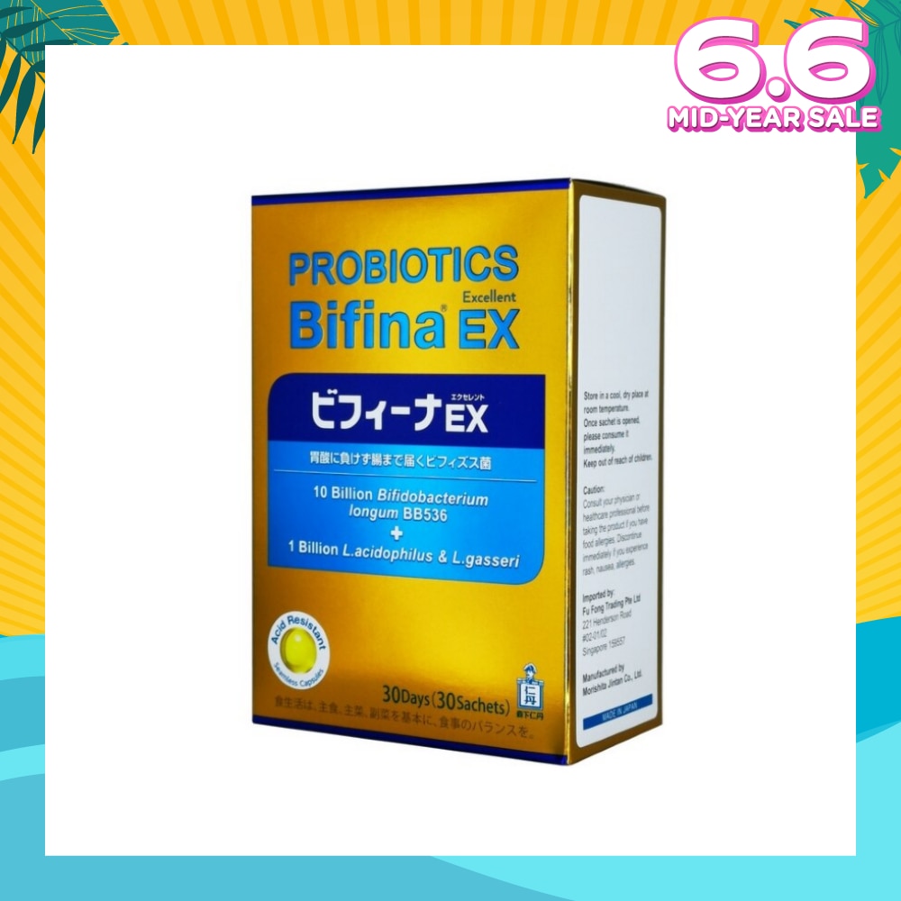 Probiotics Bifina EX Excellent 10 Billion  Bifidobacterium + 1 Billion L.Acidophilus & L.Gasseri Sachets 30s