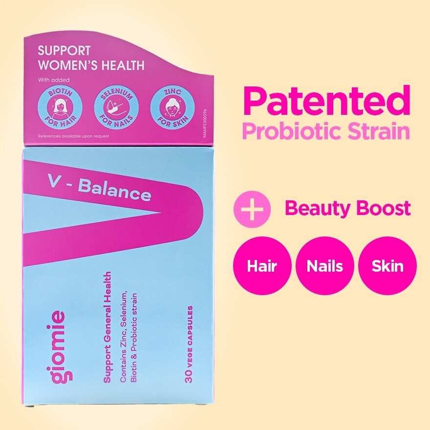 V-Balance Probiotic (Support Women's Health with added Beauty Boost for Healthy Hair, Nails and Skin) 30s