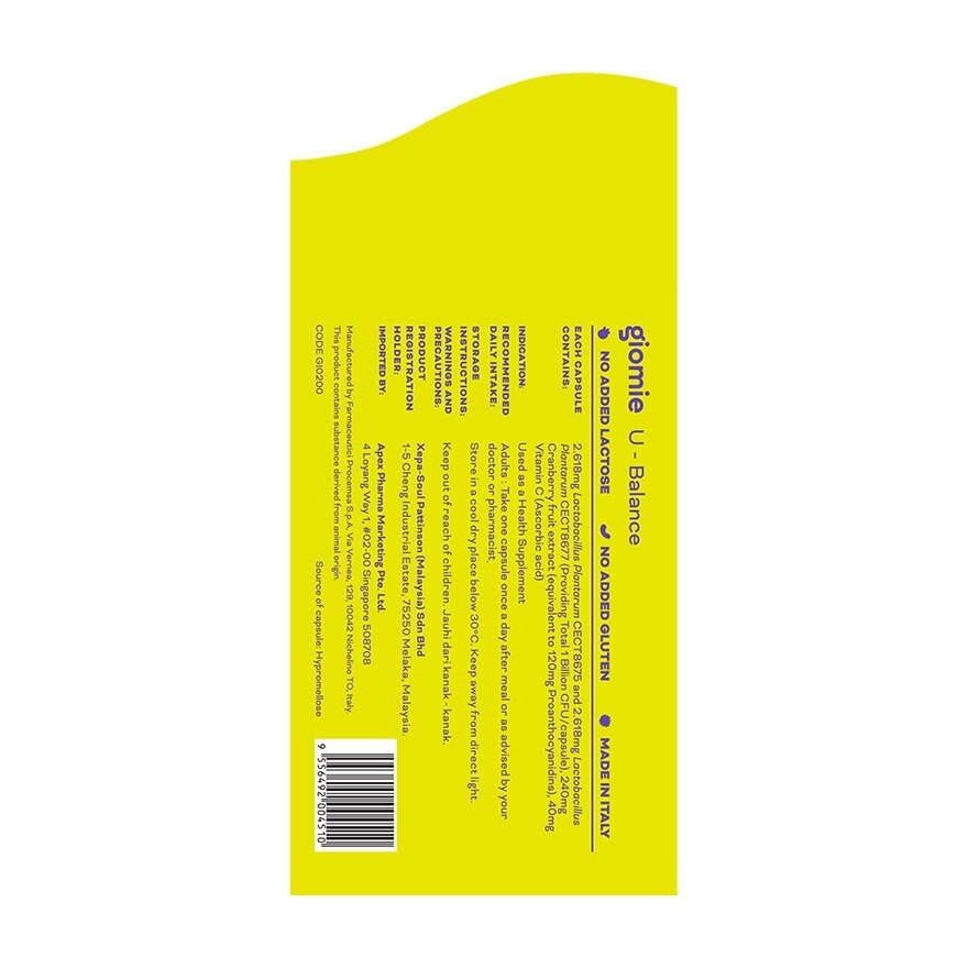 U-Balance Probiotic (Supports Healthy Urinary Tract with Clinically Studied Proanthocyanidins) 15s