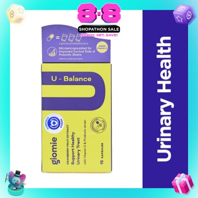 GIOMIE - U-Balance Probiotic (Supports Healthy Urinary Tract with Clinically Studied Proanthocyanidins) 15s