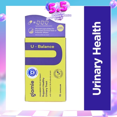 GIOMIE - U-Balance Probiotic (Supports Healthy Urinary Tract with Clinically Studied Proanthocyanidins) 15s