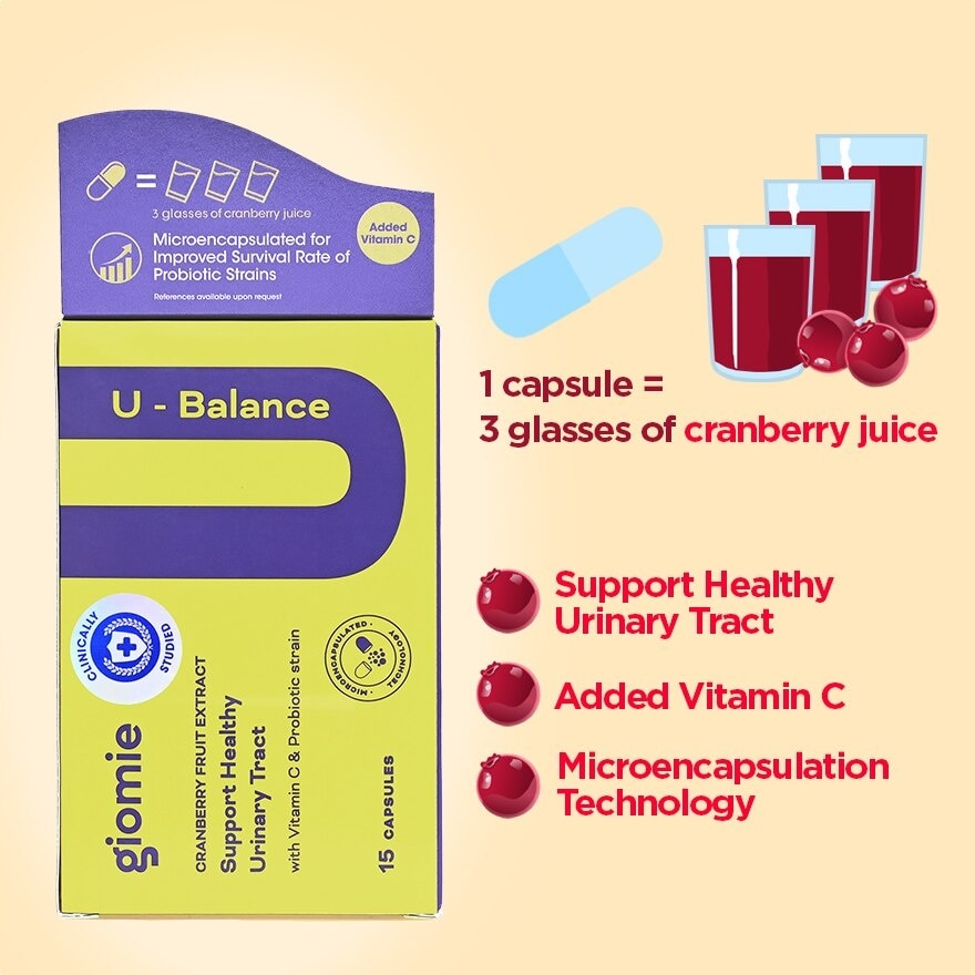 U-Balance Probiotic (Supports Healthy Urinary Tract with Clinically Studied Proanthocyanidins) 15s