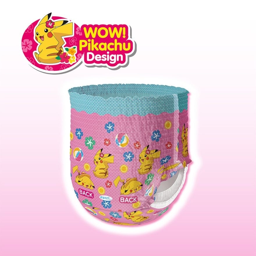 Swimming Pants Size L for Girl Pink Pikachu (Does Not Swell in Water + Prevent Stool Leak) 3s