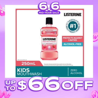 LISTERINE - Listerine Kids Mouthwash With Berry Shield Zero Alcohol (Suitable for Kids Above 6yrs old) 250ml