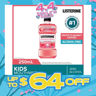 LISTERINE - Listerine Kids Mouthwash With Berry Shield Zero Alcohol (Suitable for Kids Above 6yrs old) 250ml