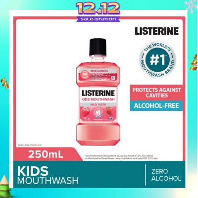 LISTERINE Listerine Kids Mouthwash With Berry Shield Zero Alcohol (Suitable for Kids Above 6yrs old) 250ml