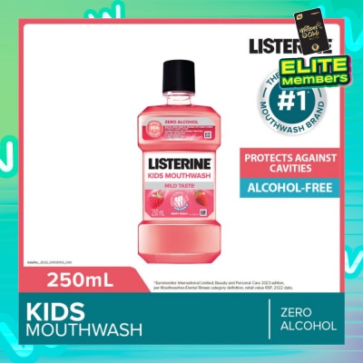 LISTERINE Listerine Kids Mouthwash With Berry Shield Zero Alcohol (Suitable for Kids Above 6yrs old) 250ml