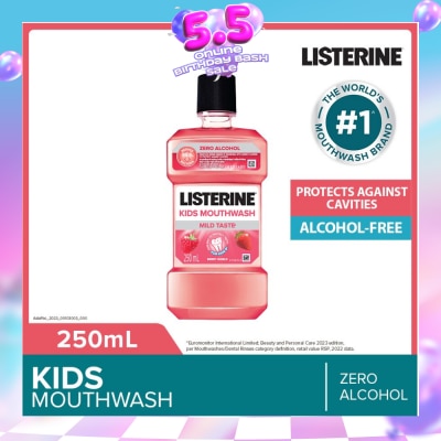 LISTERINE - Listerine Kids Mouthwash With Berry Shield Zero Alcohol (Suitable for Kids Above 6yrs old) 250ml