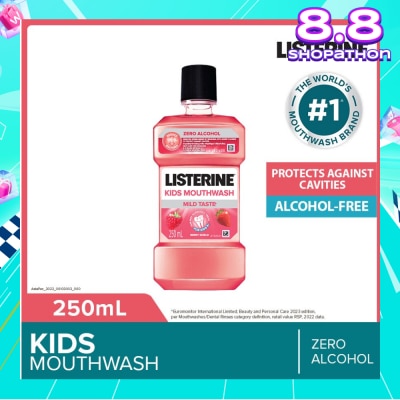 LISTERINE Listerine Kids Mouthwash With Berry Shield Zero Alcohol (Suitable for Kids Above 6yrs old) 250ml