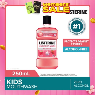 LISTERINE Listerine Kids Mouthwash With Berry Shield Zero Alcohol (Suitable for Kids Above 6yrs old) 250ml