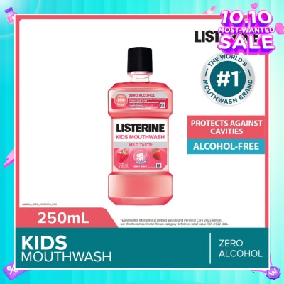 LISTERINE Listerine Kids Mouthwash With Berry Shield Zero Alcohol (Suitable for Kids Above 6yrs old) 250ml