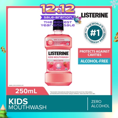 LISTERINE Listerine Kids Mouthwash With Berry Shield Zero Alcohol (Suitable for Kids Above 6yrs old) 250ml