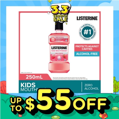 LISTERINE Listerine Kids Mouthwash With Berry Shield Zero Alcohol (Suitable for Kids Above 6yrs old) 250ml