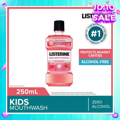 LISTERINE Listerine Kids Mouthwash With Berry Shield Zero Alcohol (Suitable for Kids Above 6yrs old) 250ml