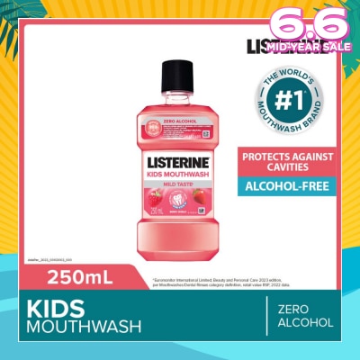 LISTERINE Listerine Kids Mouthwash With Berry Shield Zero Alcohol (Suitable for Kids Above 6yrs old) 250ml