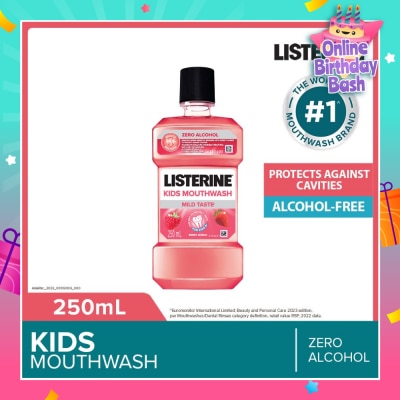 LISTERINE Listerine Kids Mouthwash With Berry Shield Zero Alcohol (Suitable for Kids Above 6yrs old) 250ml