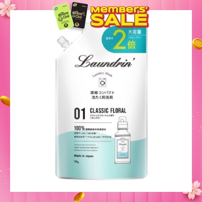 LAUNDRIN Laundry Detergent Classic Floral Refill 720ml