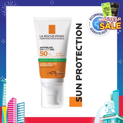 LA ROCHE-POSAY Anthelios UVMune 400 Oil Control Gel Cream (Broad Spectrum Oil Control Face Sunscreen For Oily Skin) 50ml