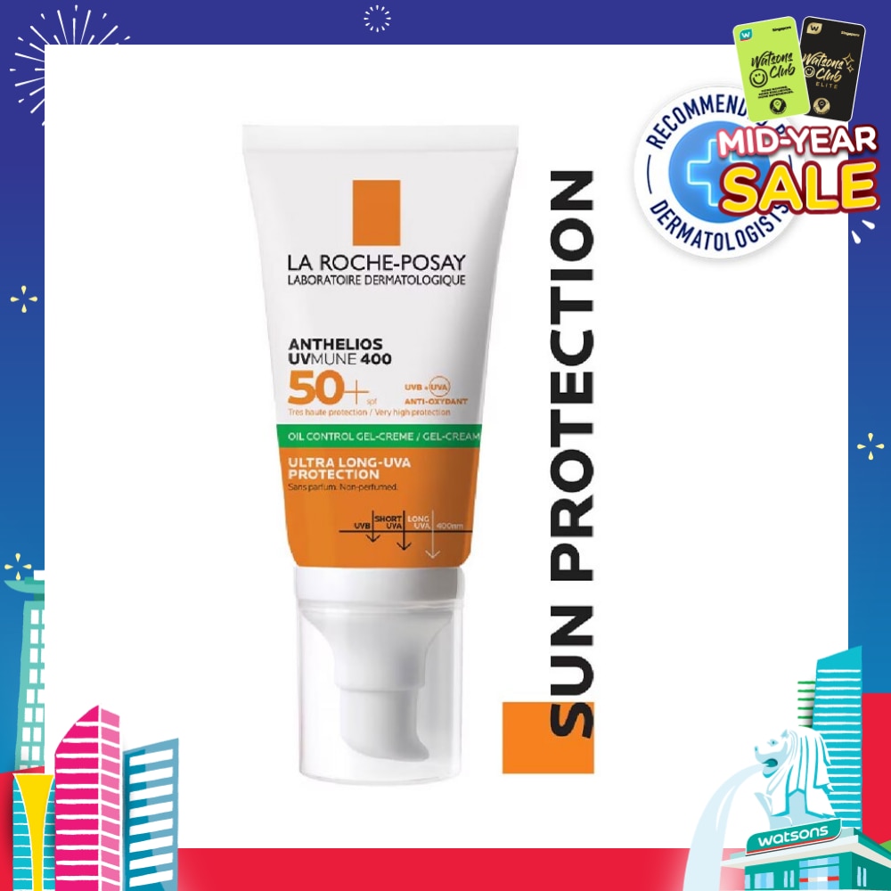 Anthelios UVMune 400 Oil Control Gel Cream (Broad Spectrum Oil Control Face Sunscreen For Oily Skin) 50ml
